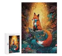 Puzzle sofisticato per adulti, 300 pezzi, Fox in A Fantasy Forest Puzzles per adolescenti, giochi divertenti, promuove la memoria, ottimo regalo per gli appassionati di gioco, 300 pezzi