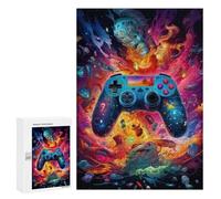 Puzzle sofisticato per adulti, 300 pezzi, Galactic Gaming Odyssey, puzzle per adolescenti, giochi divertenti, promuove la memoria, ottimo regalo per gli appassionati di gioco, 300 pezzi