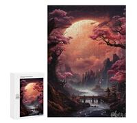 Puzzle sofisticato per adulti, 300 pezzi, Mystical Moonlit Sakura Valley, puzzle per adolescenti, giochi di divertimento, promuove la memoria, ottimo regalo per gli appassionati di gioco, 300 pezzi