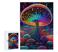 Puzzle sofisticato per adulti, 300 pezzi, Rainbow Mushroom Forest, gioco di famiglia, regalo di compleanno, per gli appassionati di gioco, 300 pezzi