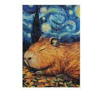 Puzzle sofisticato per adulti, 38 x 26 cm, 1000 pezzi, Capybara Sleeping Starry Night Puzzles per adulti, gioco di famiglia, un'opera d'arte impegnativa da risolvere, 38 x 26 cm, 1000 pezzi