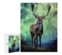 Puzzle sofisticato per adulti, 500 pezzi, Enchanted Forest Stag, 2 puzzle per adolescenti, giochi di divertimento, promuove la memoria, ottimo regalo per gli appassionati di gioco, 500 pezzi