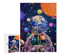 Puzzle sofisticato per adulti, 500 pezzi, Galactic Garden Earth As Flower Puzzles per adolescenti, giochi divertenti, promuove la memoria, ottimo regalo per gli appassionati di gioco, 500 pezzi