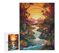 Puzzle sofisticato per adulti, 500 pezzi, Rainbow River Sunset Puzzles per adolescenti, giochi divertenti, promuove la memoria, ottimo regalo per gli appassionati di gioco, 500 pezzi