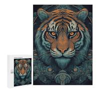 Puzzle sofisticato per adulti, 500 pezzi Steampunk Tiger Ritratto 3 puzzle per adolescenti - giochi divertenti - promuove la memoria, ottimo regalo per gli appassionati di gioco, 500 pezzi