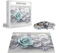 Puzzle Sogno Puzzle 4000 Pezzi Jigsaw Adulti DIY Classici Gioco, Puzzles a Forma di Rosa, Giochi Rilassamento e Intelligence per Ragazzi da 14 Anni 141x87cm/4000 pcs con Scatola Regalo in Legno H-1564