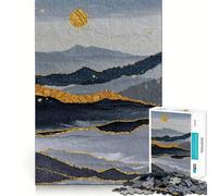 Puzzle "Sole nella Montagna Blu" da 1000 pezzi per adulti, regalo, gioco per allenare la mente, rilassante, artistico, da assemblare, regalo memorabile 38x26cm