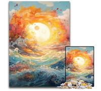 Puzzle Sole sul Mare 1000 pezzi per adulti Puzzle impossibili per adulti Regalo perfetto per le feste di Natale, Halloween, Pasqua, Capodanno 50x75CM/19,68x29,52 pollici