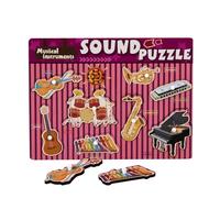 Puzzle sonoro di strumenti musicali,Puzzle sonori in legno | Puzzle in legno prescolare per tutti i piccoli - Puzzle in legno con effetti sonori per casa, scuola materna
