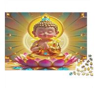 Puzzle Sostenibile di Statua del Buddha da 1000 Pezzi | per Uomini e Donne - Dea dalle Molte Braccia, Loto - Regalo Decorazione per la Casa 52x38cm