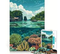Puzzle "Sott'acqua a Raja Ampat" per ragazzi,1000 pezzi,stimola la mente,divertente,con componenti robusti e ben definiti,un'attività di gruppo emozionante (38x26cm)