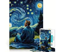 Puzzle "Sotto le stelle" di Van Gogh,per ragazzi,1000 pezzi,gioco di memoria,incastro perfetto,nessun pezzo si stacca,ideale da portare in viaggio,gioco per allenare la mente,regalo (38x26cm)