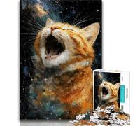 Puzzle Space Cat da 1000 pezzi per adulti e adolescenti, giocattolo educativo intellettuale decomprimente, regali di Babbo Natale segreto, 38x26cm
