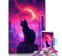 Puzzle Space Cat per adulti e adolescenti, 1000 pezzi, aiuta il cervello a esercitare i giocattoli avvincenti per coltivare la pazienza e l'interazione genitore-figlio (38x26cm)