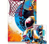 Puzzle Space Jam Dunk per ragazzi, 1000 pezzi, rievoca, migliora, calma, relax, ritaglio chiaro, collezione artistica (38x26cm)