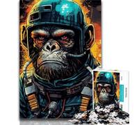Puzzle Space Scimpanzé per adulti e adolescenti, 1000 pezzi, aiuta il cervello a esercitare i giocattoli avvincenti per coltivare la pazienza, adatto alle coppie, 50x75cm