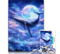Puzzle Space Whale da 1000 pezzi per adolescenti, aiuta il cervello a esercitare i giocattoli avvincenti per coltivare la pazienza e l'interazione genitore-figlio (75x50cm)