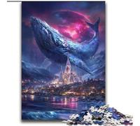 Puzzle Space Whale per adolescenti, giochi educativi fai da te con poster abbinato e foglio di quiz per età 14+ (70x100cm)