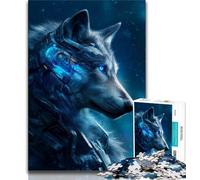 Puzzle Space Wolf per adulti e adolescenti, 1000 pezzi, aiuta il cervello a esercitare i giocattoli avvincenti per coltivare la pazienza, adatti alle coppie (38x26cm)