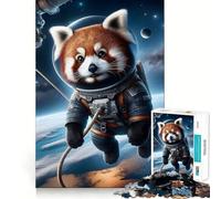 Puzzle Spacewalk con panda rosso per adulti, 1000 pezzi, gioco intelligente antistress, assemblaggio, regalo speciale 38x26cm