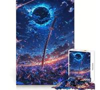 Puzzle "Spada dell'Eclissi" da 1000 pezzi per ragazzi, gioco di logica stimolante per la casa, bordo trasparente, regalo prezioso 50x75cm