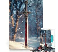 Puzzle "Spada nella neve" per adulti, 1000 pezzi Un gioco intelligente per la casa, con tagli precisi Decorazione murale 50x75cm