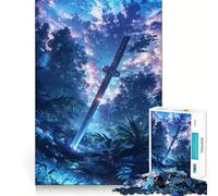 Puzzle "Spada sotto la pioggia" da 1000 pezzi per adulti, gioco di logica stimolante, antistress, bordi trasparenti, regalo per le festività 50x75cm