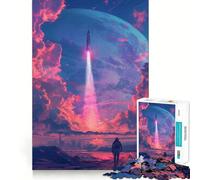Puzzle spaziale a forma di razzo per adulti, 1000 pezzi, gioco intelligente antistress, assemblaggio, regalo speciale 38x52cm