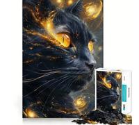 Puzzle spaziale a tema gatto galattico da 1000 pezzi per ragazzi ideale per rafforzare la memoria rilassante e divertente con bordi lisci e perfetto per la lista dei desideri di Babbo Natale (38x52cm)