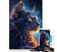 Puzzle spaziale a tema gatto galattico da 1000 pezzi per ragazzi ideale per rafforzare la memoria rilassante e divertente con bordi lisci e perfetto per la lista dei desideri di Babbo Natale (38x52cm)