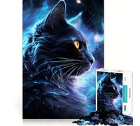 Puzzle spaziale a tema gatto mistico per adulti, 1000 pezzi, gioco di logica, antistress, taglio di precisione, regalo per le festività (38x26cm)