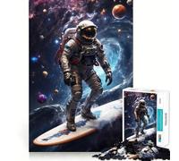 Puzzle spaziale con astronauti surfisti, 1000 pezzi per adolescenti, migliora la memoria, rilassante e divertente, con bordi affilati, 38x26cm