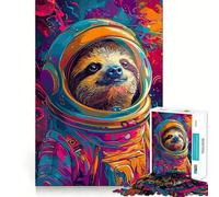 Puzzle spaziale con bradipo e astronauta per ragazzi, 1000 pezzi, gioco per allenare la mente, attività per la casa, taglio di precisione, decorazione da parete 50x75cm