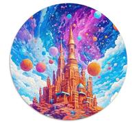 Puzzle spaziale "The Gold Palace" da 1000 pezzi per adulti. Puzzle rotondi da 1000 pezzi per adulti. Regalo perfetto per l'arredamento della casa e per il divertimento durante le feste (67,5x67,5 cm).