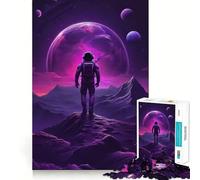 Puzzle spaziale viola per ragazzi, 1000 pezzi, gioco intelligente per tutta la famiglia, assemblaggio con motivo Babbo Natale, scegli il tuo desiderio (38x26cm)