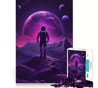 Puzzle spaziale viola per ragazzi, 1000 pezzi, gioco intelligente per tutta la famiglia, assemblaggio del modello, Babbo Natale, scegli il tuo desiderio (38x52cm)