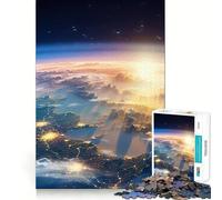 Puzzle spazio-stellare Terra Luce 1000 pezzi per adolescenti Giocattolo mentale Antistress Taglio di alta qualità Regalo elegante 50x75cm