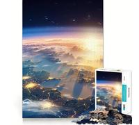 Puzzle spazio-stellare Terra Luce per ragazzi, 1000 pezzi, gioco di abilità mentale, design semplice e divertente, assemblaggio, regalo memorabile 38x52cm
