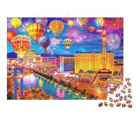 Puzzle Spettacolo Notte Las Vegas Adulti 1000 pezzi carta riciclabile mongolfiere gioco genitori-figli sviluppo intelligenza 52x38cm