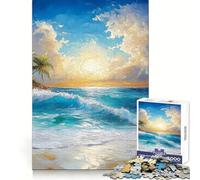 Puzzle "Spiaggia soleggiata" per ragazzi, 1000 pezzi, gioco cognitivo, hobby tranquillo, bordo premium, regalo di Natale 38x52cm