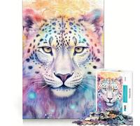 Puzzle SpiritAnimal Leopardo delle Nevi da 1000 pezzi per adolescenti, gioco per allenare la mente, rilassante e divertente, da assemblare, regalo perfetto 38x26cm