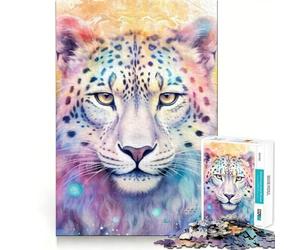 Puzzle SpiritAnimal Leopardo delle Nevi da 1000 pezzi per adolescenti, gioco per allenare la mente, rilassante e divertente, da assemblare, regalo perfetto 38x26cm