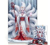 Puzzle Spirito innevato della Regina Kitsune per adolescenti, 1000 pezzi, gioco di logica, rilassante, taglio preciso, (38x26cm)