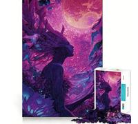 Puzzle "Spirito mistico della foresta sotto una luna rosa" per ragazzi, 1000 pezzi, per migliorare la memoria, calmare e rilassare, design classico da assemblare, regalo (50x75cm)