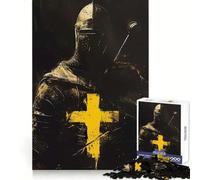 Puzzle spirituale giallo neon da 1000 pezzi per adolescenti, gioco di memoria, gioco al chiuso, taglio fine, Babbo Natale, scegli il tuo desiderio 38x26cm