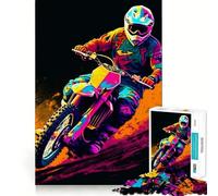Puzzle Splashes Motocross da 1000 pezzi per adulti e ragazzi, gioco cognitivo, svago divertente, assemblaggio di modelli, regalo festivo 50x75cm