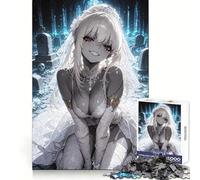 Puzzle "Sposa Zombie nel Cimitero" da 1000 pezzi per adolescenti, ideale per la chiarezza mentale, divertimento rilassante e perfetto come regalo stagionale (38x52cm)