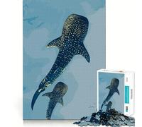 Puzzle "Squali balena in acque blu" da 1000 pezzi,gioco di memoria,taglio di precisione,attività creativa interattiva per stimolare la mente a casa (50x75cm)