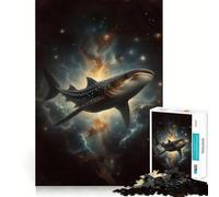 Puzzle "Squalo balena nella galassia" da 1000 pezzi per adolescenti,stimolante per la mente,divertimento senza spazi vuoti,incastro perfetto,piacevole svago per interni (38x26cm)