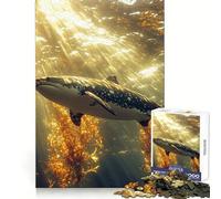 Puzzle "Squalo che nuota nella foresta di alghe" per adolescenti, 1000 pezzi, gioco per esercizi mentali, attività per la casa, taglio di precisione, decorazione murale 50x75cm